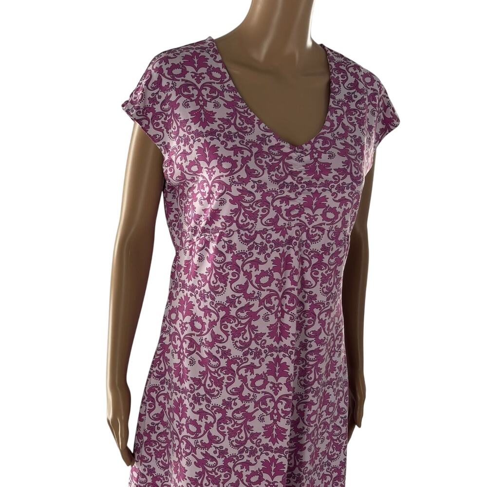 Title Nine Pink Paisley Daring Diamalete Short Sleeve Dress - Picture 4 of 9